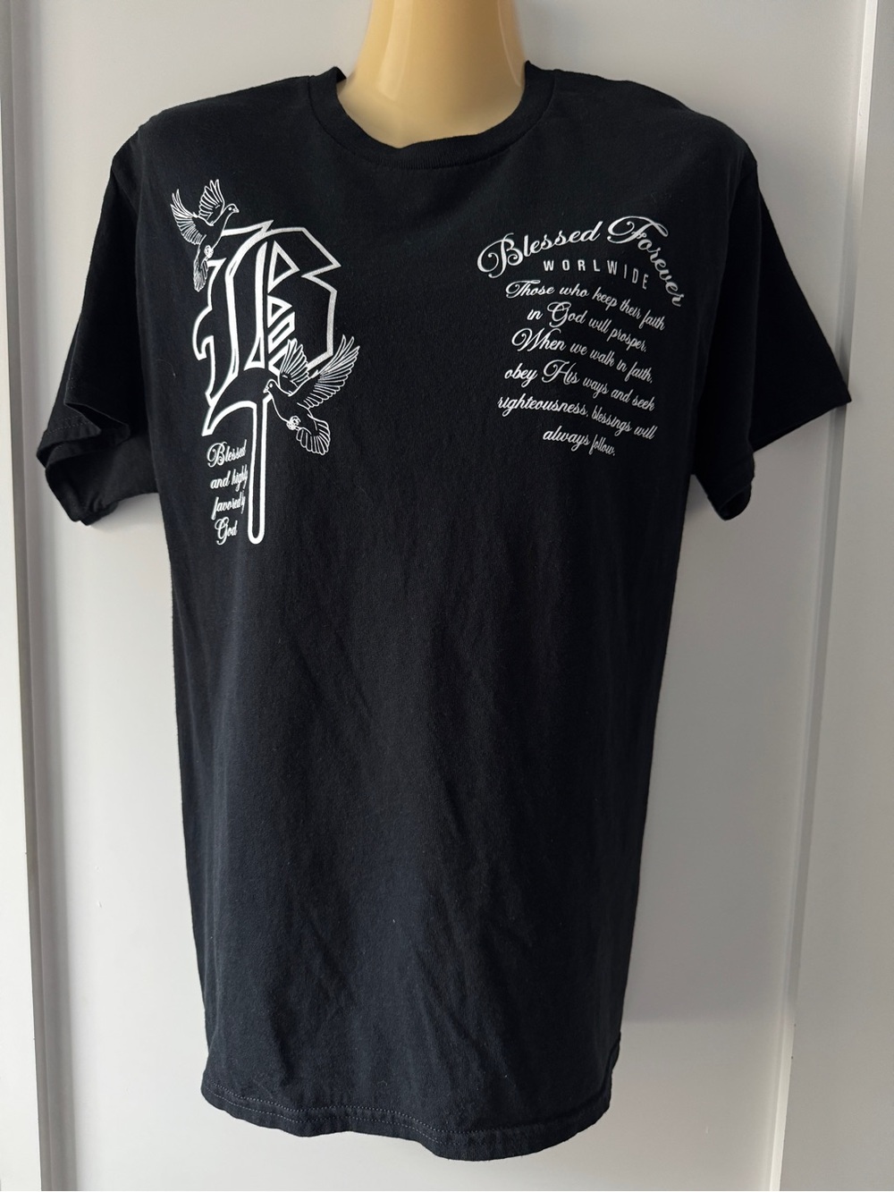 Blessed Forever Black Graphic Short Sleeve Tee - Women's